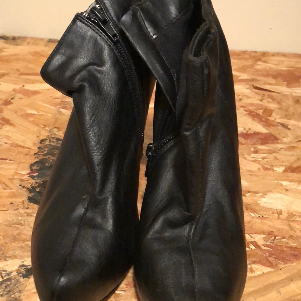 Black leather heels